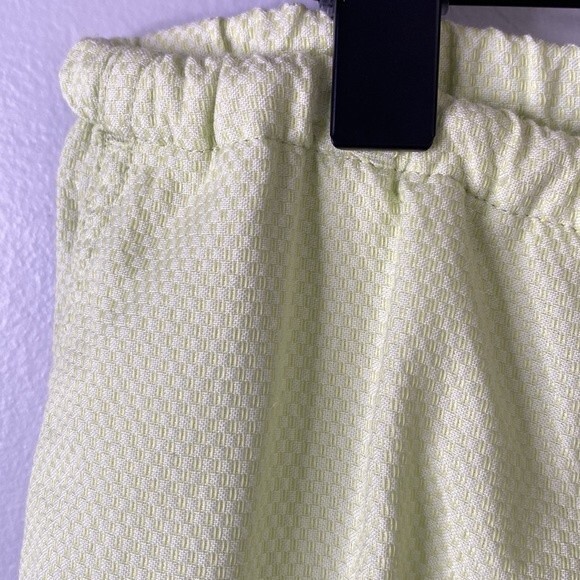 Tommy Bahama Lime Green Cargo Cropped Pants Textured Cotton Draw Cord Pull On - Picture 3 of 13